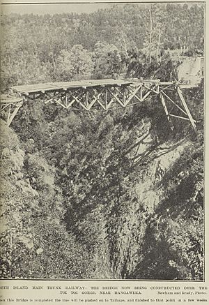 Toi Toi Viaduct under construction in 1904