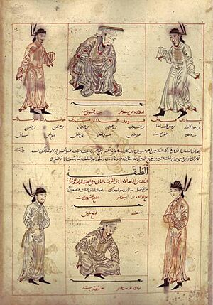Two Emperors of the Qi and Liang Dynasties, in Jami al-Tawarikh (Compendium of Chronicles), by Rashid al-Din Iran, 1306