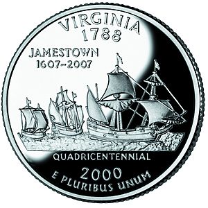 Virginia quarter, reverse side, 2000
