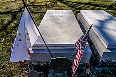 Ambrose Burnside grave with flags