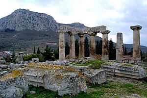 Apollon Tempel im antiken Korinth