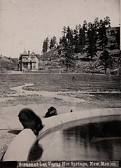Bears drinking from fountain, Las Vegas Hot Springs, c.1878–1898