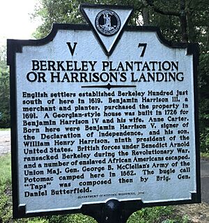 Berkeley Plantation or Harrison's Landing Marker