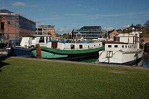 Boats moored in Diglis Basin, Worcester - geograph.org.uk - 613696