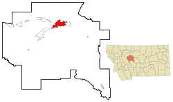 Location within Cascade County and Montana