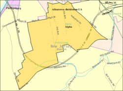Census Bureau map of Alpha, New Jersey