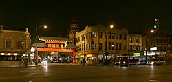Cermak Road including the Chinatown Gate over Wentworth Avenue