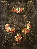 Daniel Seghers - Flower garland with Saint Catherine - c. 1650.jpg