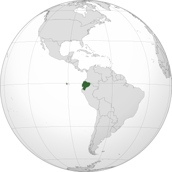 Location of  Ecuador  (dark green)