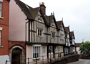 Elizabethan houses opposite Lord Leycester Hospital, Warwick