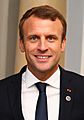 Emmanuel Macron in Tallinn Digital Summit. Welcome dinner hosted by HE Donald Tusk. Handshake (36669381364) (cropped 2)