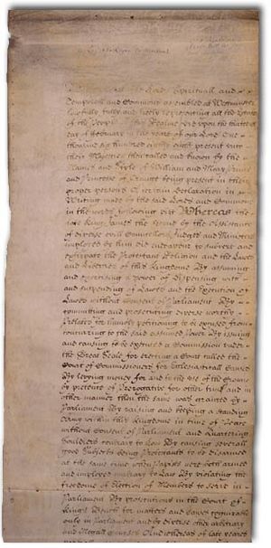 English Bill of Rights of 1689