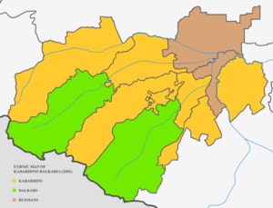 Ethnic map of Kabardino Balkaria 2002