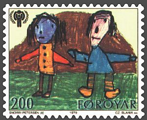 Faroe stamp 041 childrens year (children of different skin colour)