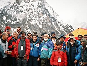 Group of Chiltan Adventurers with Lino Lacedelli Italian Mountaineer 2004