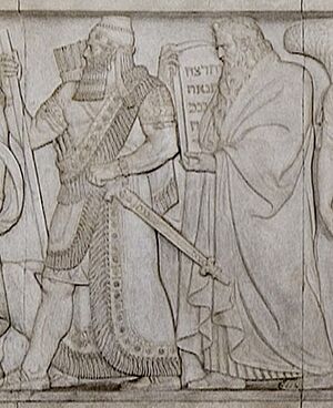 Hammurabi and Moses on Supreme Court of the United States South Frieze (cropped)