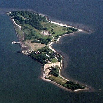 Aerial view of Hart Island