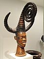 Headdress, early 1900s, Guinea Coast, Nigeria, Ejagham people, wood, antelope skin, basketry, cane, metal - Cleveland Museum of Art - DSC08739