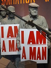 I Am a Man - Diorama of Memphis Sanitation Workers Strike - National Civil Rights Museum - Downtown Memphis - Tennessee - USA