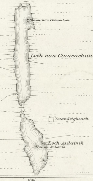 Loch nan Cinneachan and Loch Anlaimh on Coll (OS map)