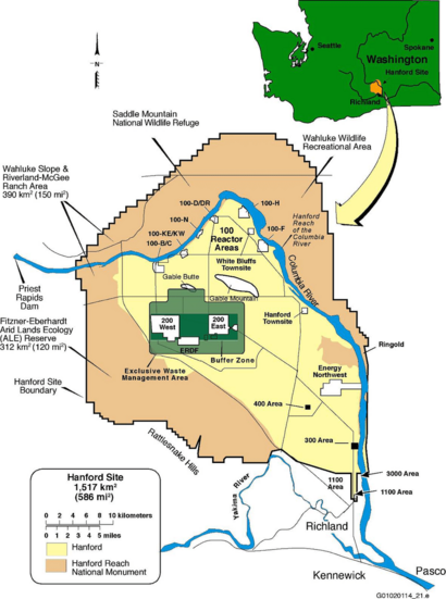 Map of Hanford Site