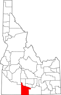 Map of Idaho highlighting Twin Falls County