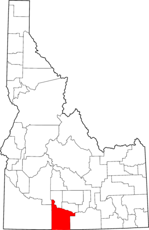 Map of Idaho highlighting Twin Falls County