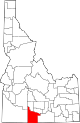 State map highlighting Twin Falls County