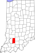 Martin County's location in Indiana