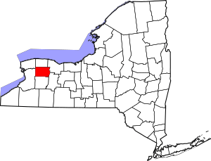 Map of New York highlighting Genesee County