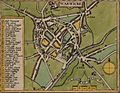 Map of Warwick, cropped from Warwickshire - John Speed Map 1610