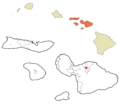 Maui County Hawaii Incorporated and Unincorporated areas Haliimaile Highlighted