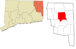 Pomfret's location within the Northeastern Connecticut Planning Region and the state of Connecticut