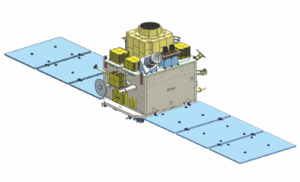 PSLV-C58, XPoSat - Render of XPoSat satellite in deployed configuration