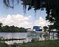 Pearl River barge transporting Saturn V S-I on East Pearl River
