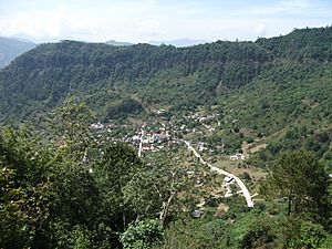 Panoramic of the town of Chachahuantla
