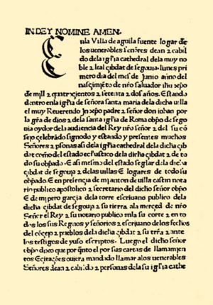 Sinodal de Aguilafuente (1472) impreso por Juan Párix en Segovia