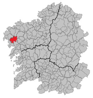 Location of Mazaricos within Galicia