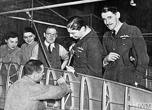 Stephen and Mungo-Park on factory tour, 20 December 1940