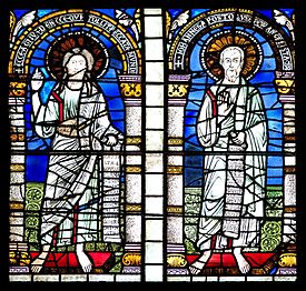 Sts Jean Baptiste et Évangéliste, vitrail roman, Cathédrale de Strasbourg