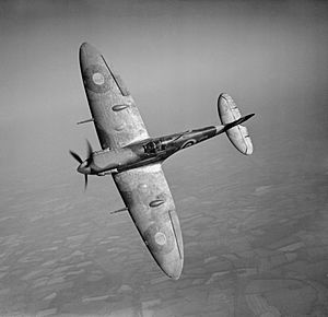 Supermarine Spitfire Mk Vb of No. 92 Squadron, 19 May 1941. This aircraft, serial R6923, was shot down by a Messerschmitt Bf 109 on 22 June 1941. CH2929