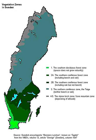 Sweden Vegetation Zones