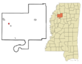 Tallahatchie County Mississippi Incorporated and Unincorporated areas Sumner Highlighted