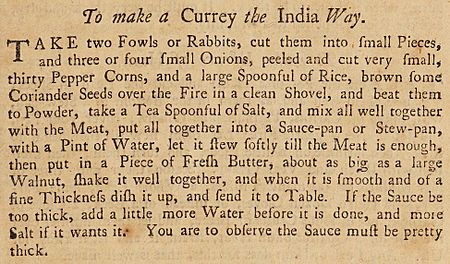 To make a Currey the India Way - Hannah Glasse 1748
