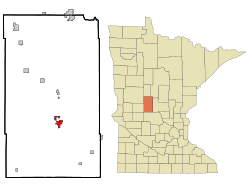 Location of Long Prairiewithin Todd County and state of Minnesota