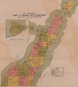 Travel Map of Door County Wisconsin