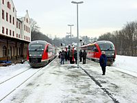 TriebwagenderErzgebirgsbahninAnnaberg-BuchholzUntererBahnhof