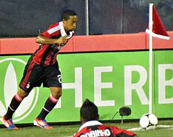 Urby Emanuelson (taking a Corner Kick) – A.C. Milan vs. Real Madrid 2012