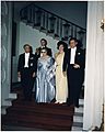 White House Dinner in honor of President of Tunisia. President Habib Bourguiba, Mrs. Bourguiba, Mrs. Kennedy... - NARA - 194199