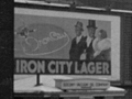 "IRON CITY LAGER" billboard in 1936 Pittsburgh - 1936 Flood Scene (715.3627435.CP) (cropped)